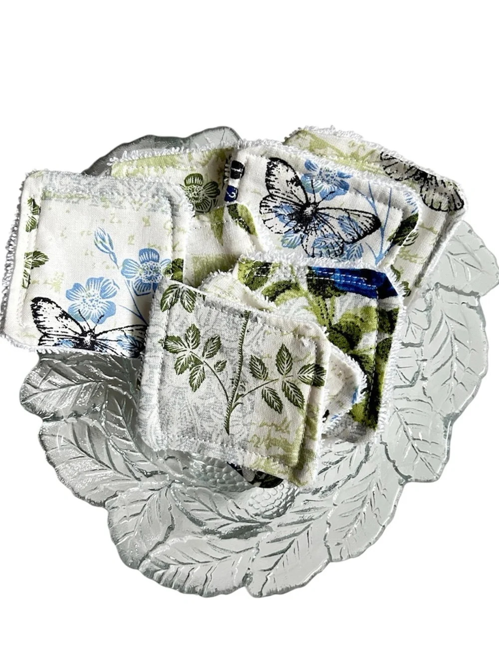 Hand Crafted Eco Friendly Reusable 10 Facial Makeup Wipes Cotton Terry Cloth